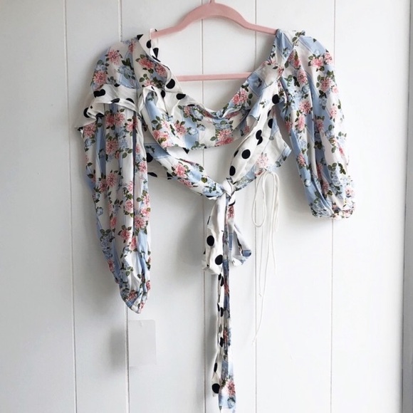 NWT For Love & Lemons St. Louis Floral Crop Top - Picture 2 of 4